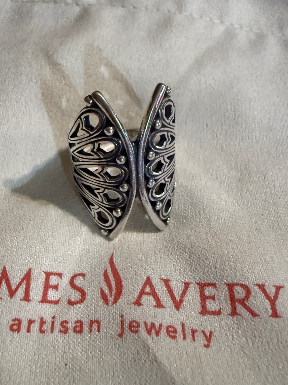 James Avery Retired 925 Sterling Silver Tracery Fan Ring size 9.5